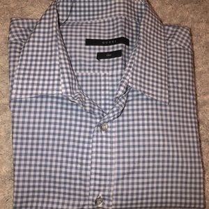 Gucci Men’s Cotten Plaid Long Sleeve Slim Fit Dress Shirt